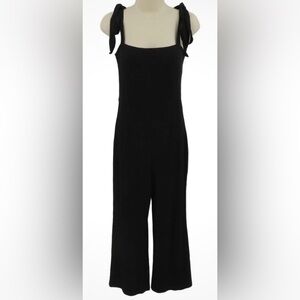 Reformation Black Ribbed Square Neck Jumpsuit One Piece size small. EUC